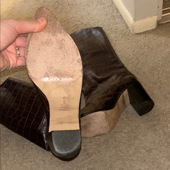 Schutz Brown Crocodile Pattern Women's Boots size 9 - Picture 4 of 8